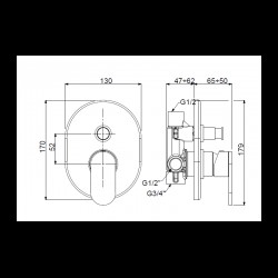 ΜΙΚΤΗΣ ΕΝΤΟΙΧΙΣΜΟΥ 2 ΕΞΟΔΩΝ ΜΕ ΕΚΤΡΟΠΕΑ ARMANDO VICARIO SLIM 500050D-100 ΧΡΩΜΕ
